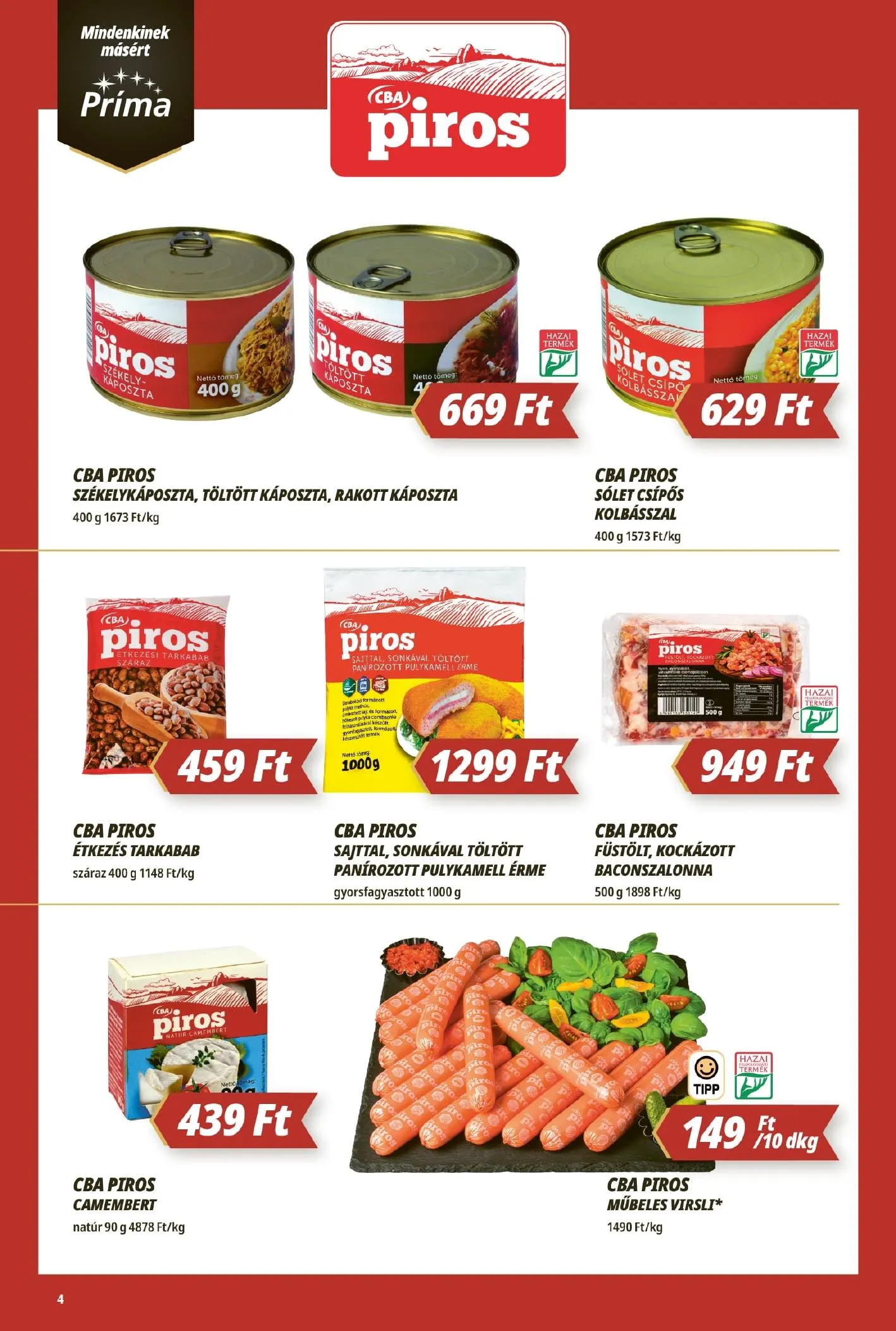 CBA akciós újság Prima 04.16–04.22 – 4. oldal