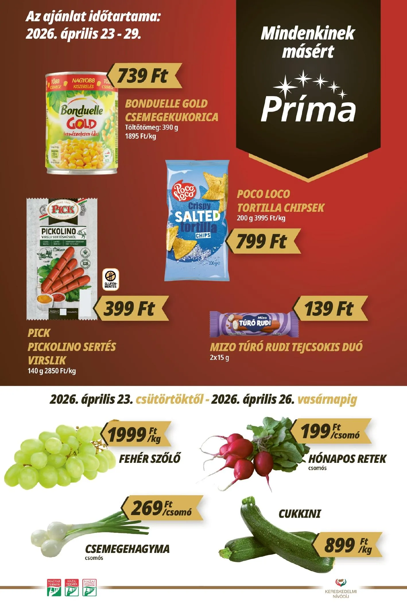CBA akciós újság Prima 04.23–04.29