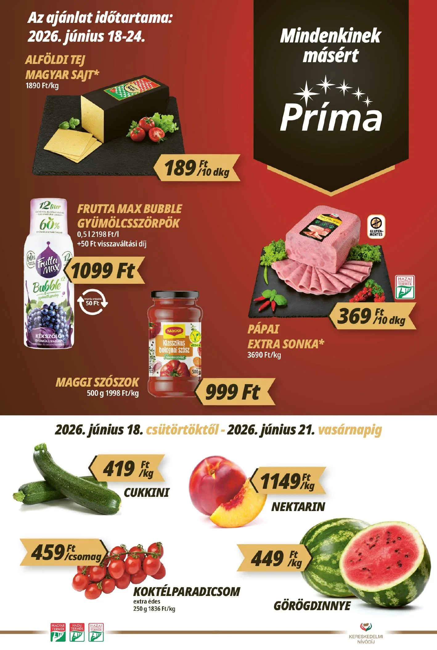 CBA akciós újság Prima 06.18–06.24