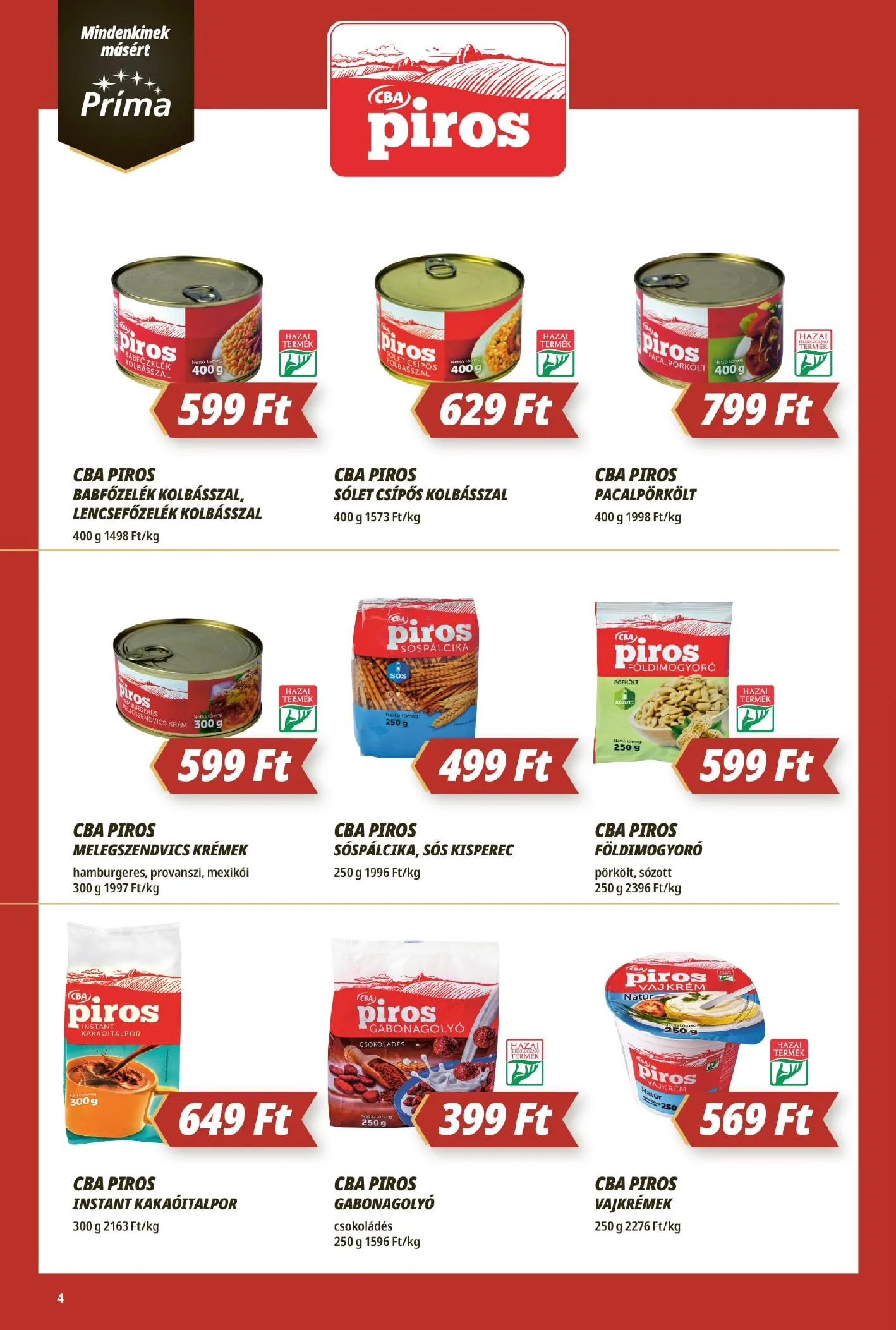 CBA akciós újság Prima 06.18–06.24 – 4. oldal