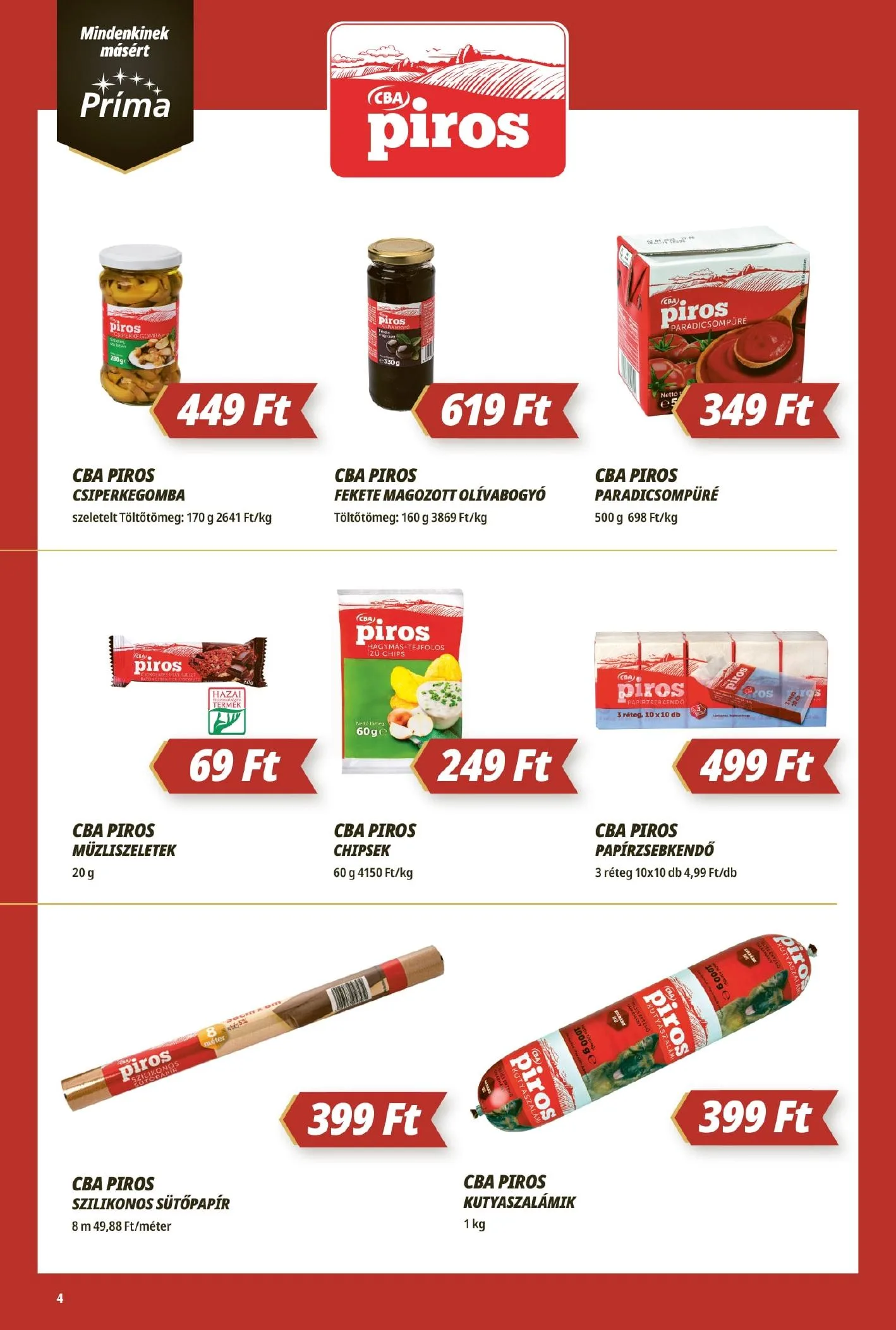 CBA akciós újság Prima 07.16–07.22 – 4. oldal