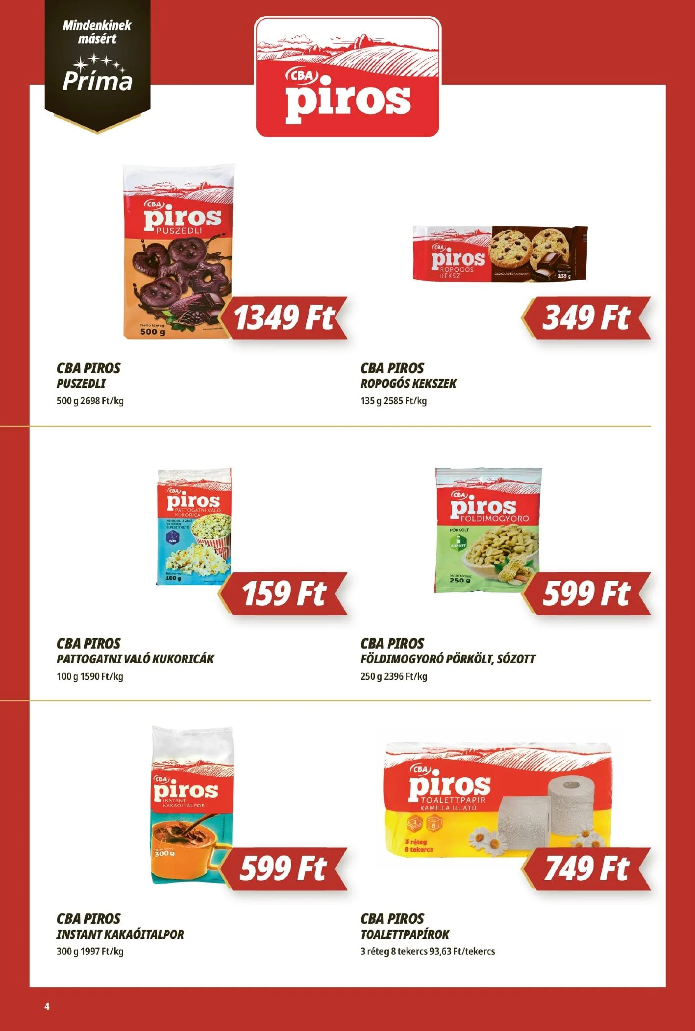 CBA akciós újság Prima 08.21–08.26 – 4. oldal