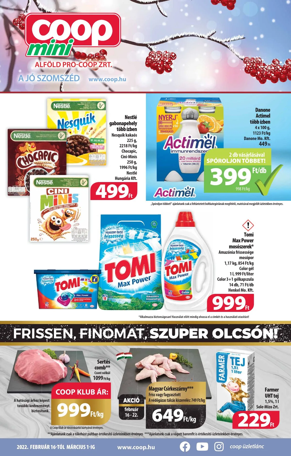 Coop akciós újság Alföld mini 02.16–03.01