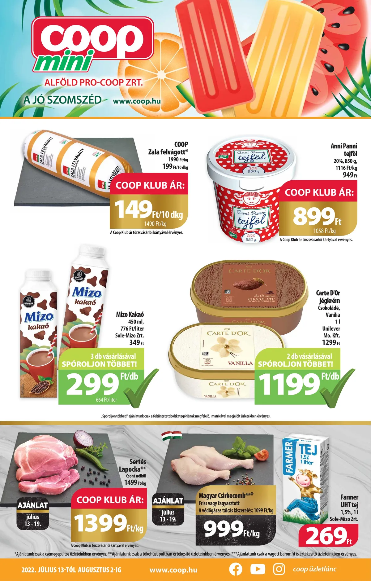 Coop akciós újság Alföld mini 07.13–08.02