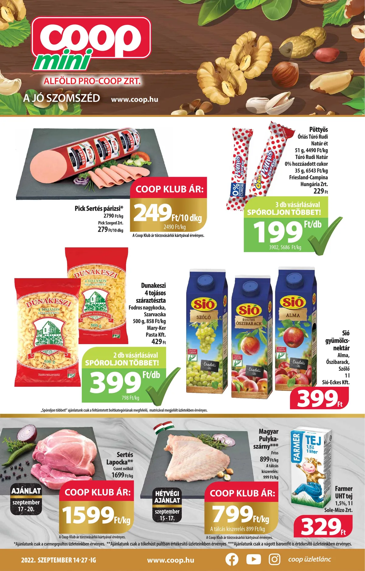 Coop akciós újság Alföld mini 09.14–09.27