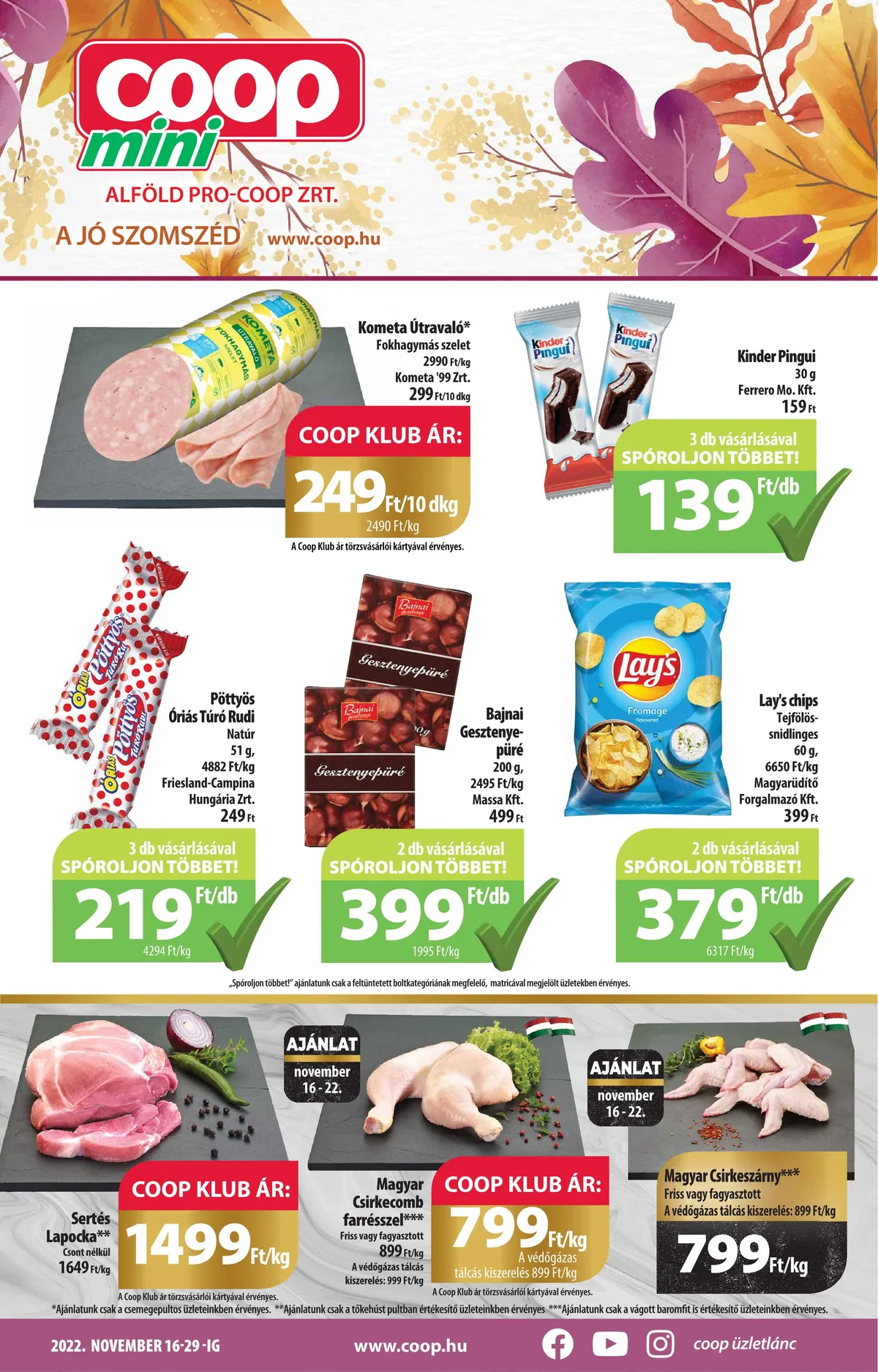 Coop akciós újság Alföld mini 11.16–11.29