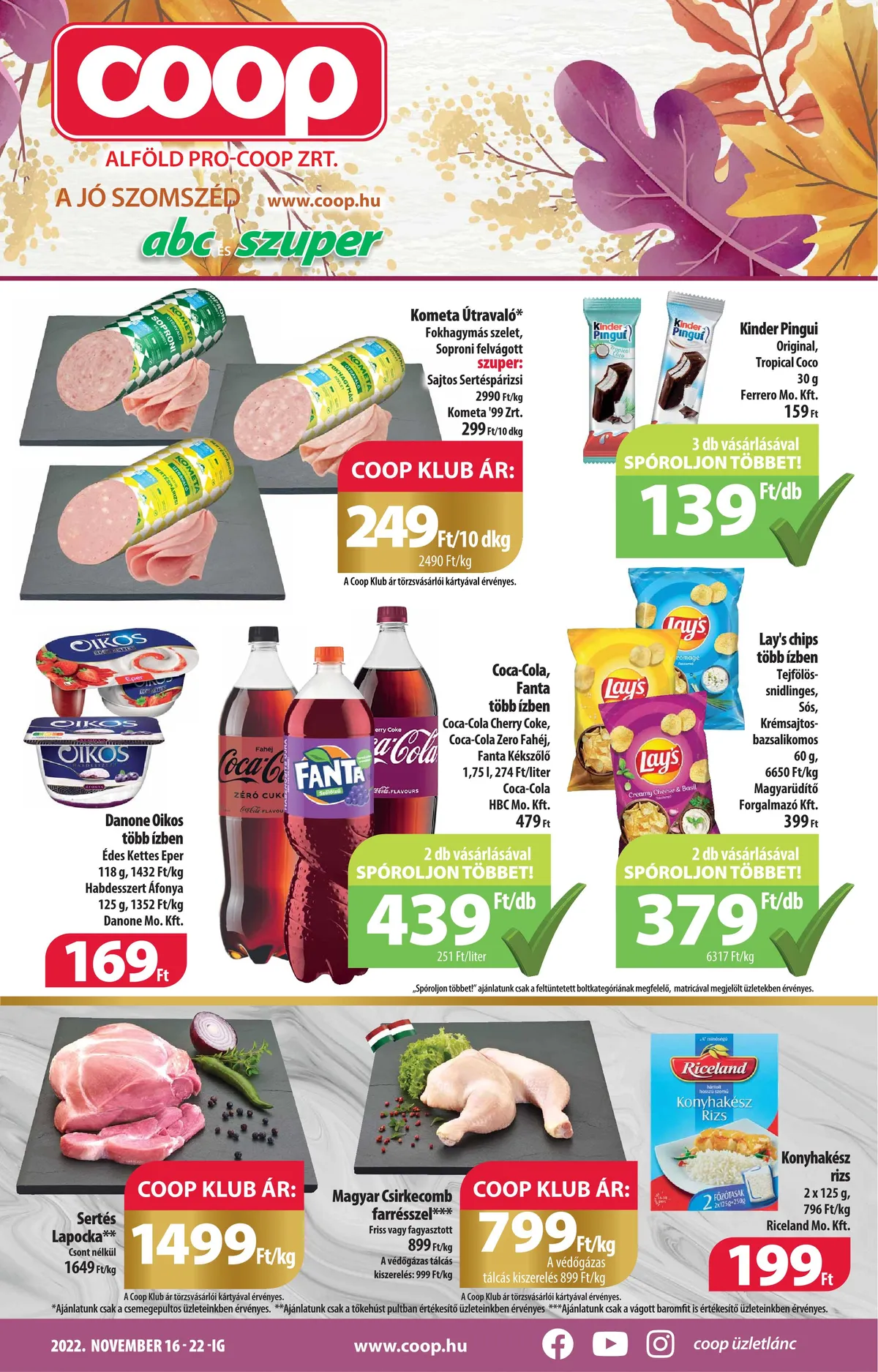 Coop akciós újság Alföld 11.16–11.22