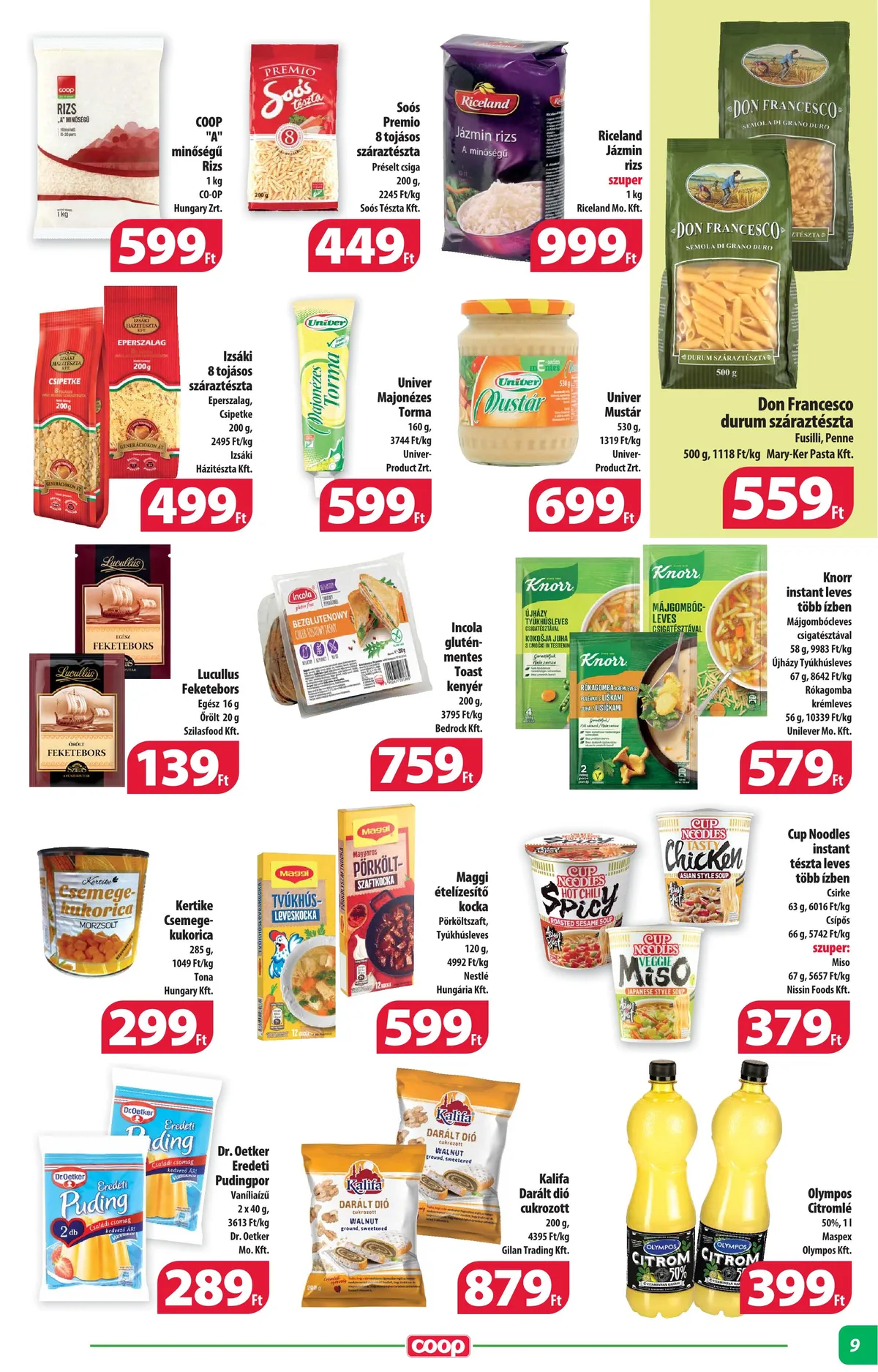 Coop akciós újság Alföld 11.16–11.22 – 9. oldal