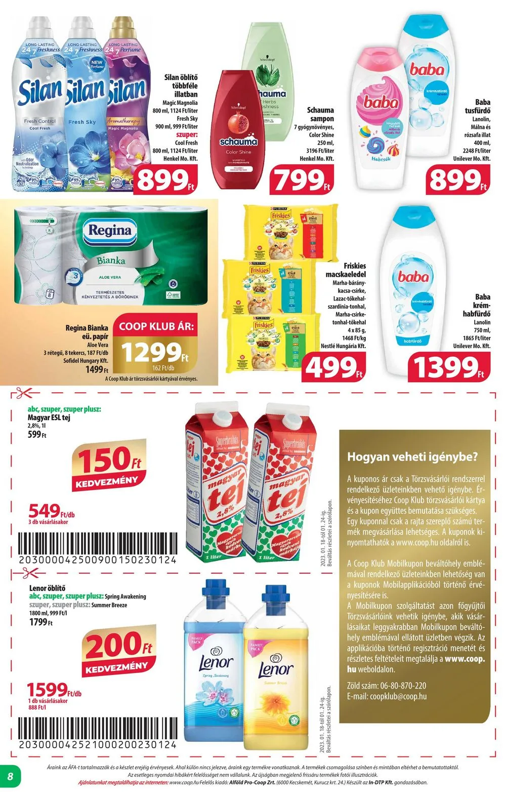 Coop akciós újság Alföld 01.18–01.24 – 8. oldal