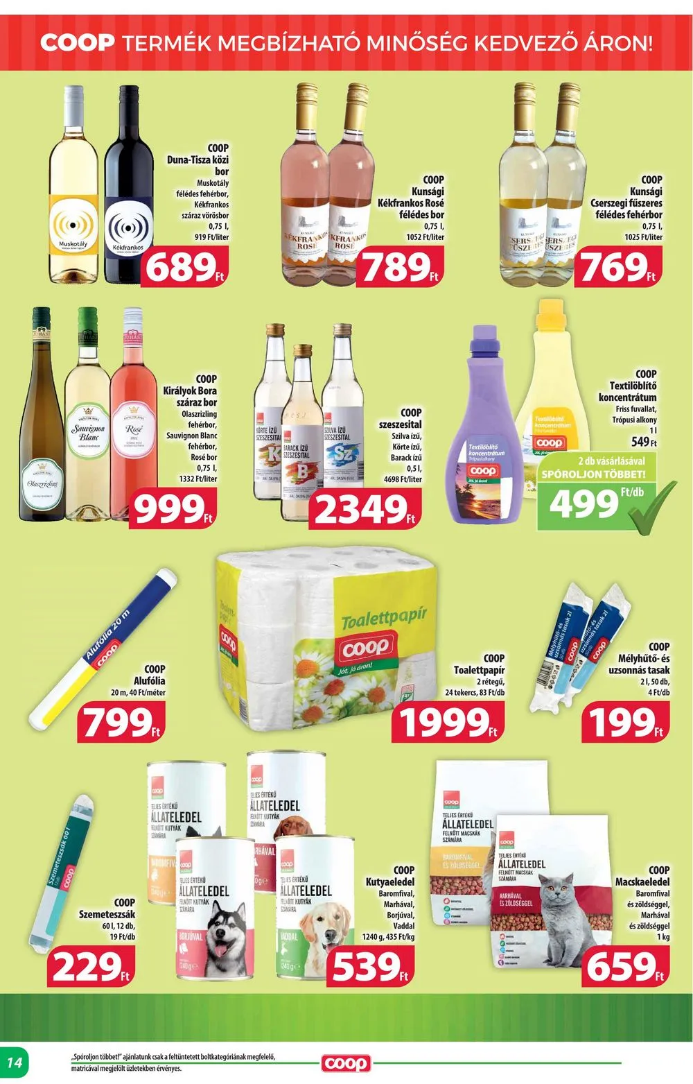 Coop akciós újság Alföld 07.20–08.02 – 14. oldal