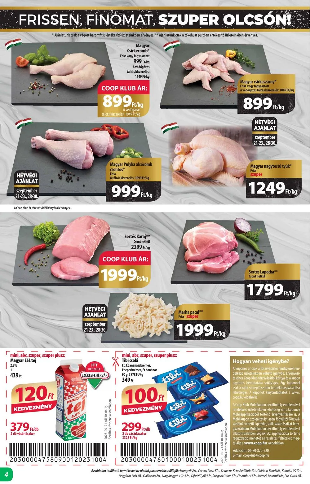Coop akciós újság Alföld 09.21–10.04 – 4. oldal