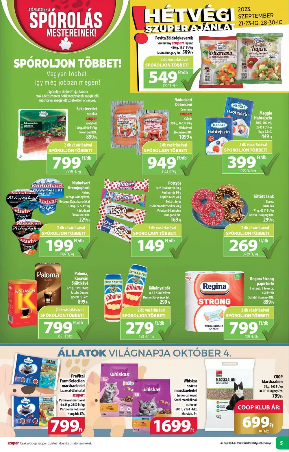Coop akciós újság Alföld 09.21–10.04 – 5. oldal