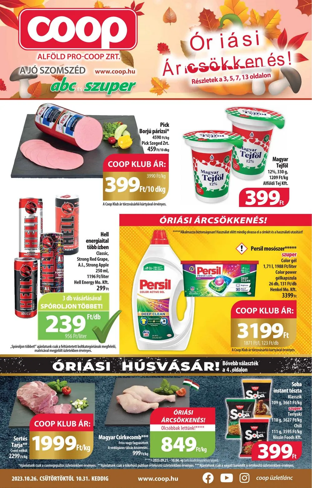 Coop akciós újság Alföld 10.26–10.31
