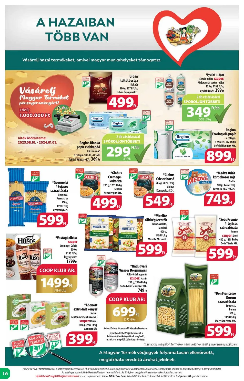 Coop akciós újság Alföld 10.26–10.31 – 16. oldal