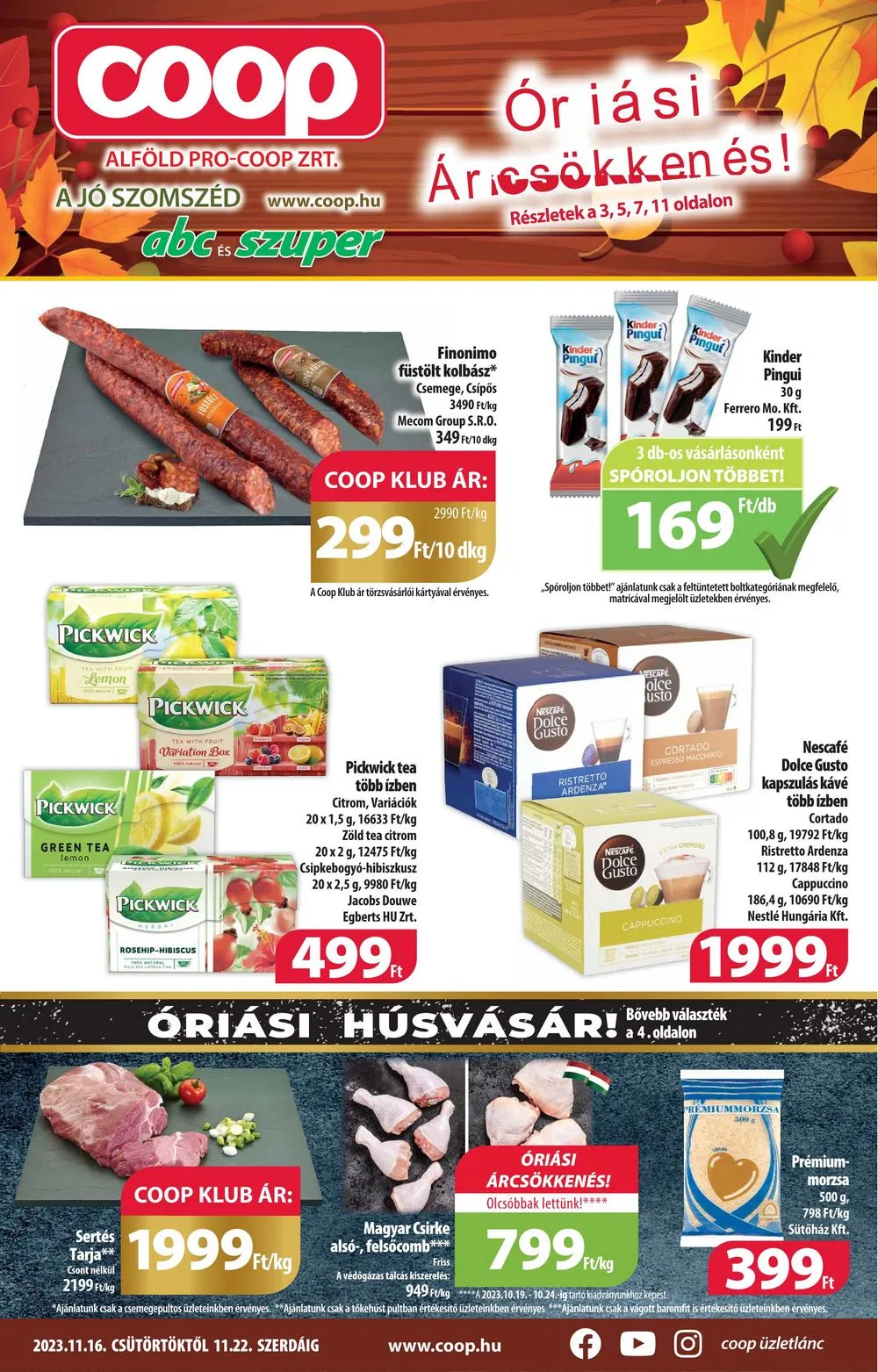 Coop akciós újság Alföld 11.16–11.22