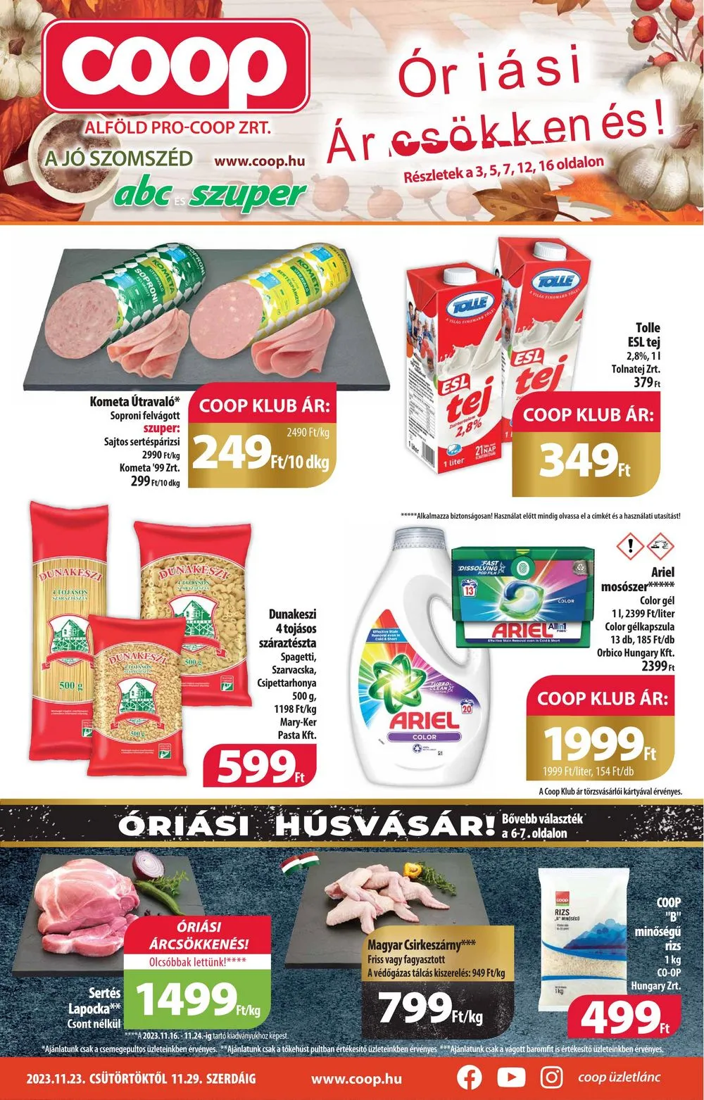 Coop akciós újság Alföld 11.23–11.29