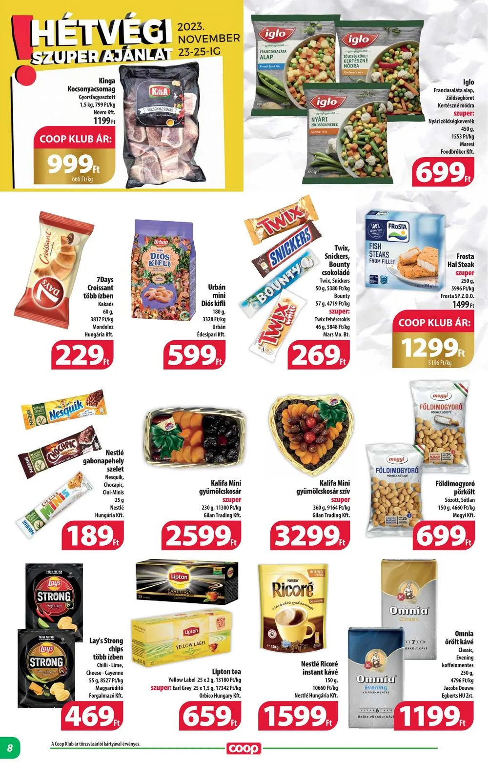Coop akciós újság Alföld 11.23–11.29 – 8. oldal