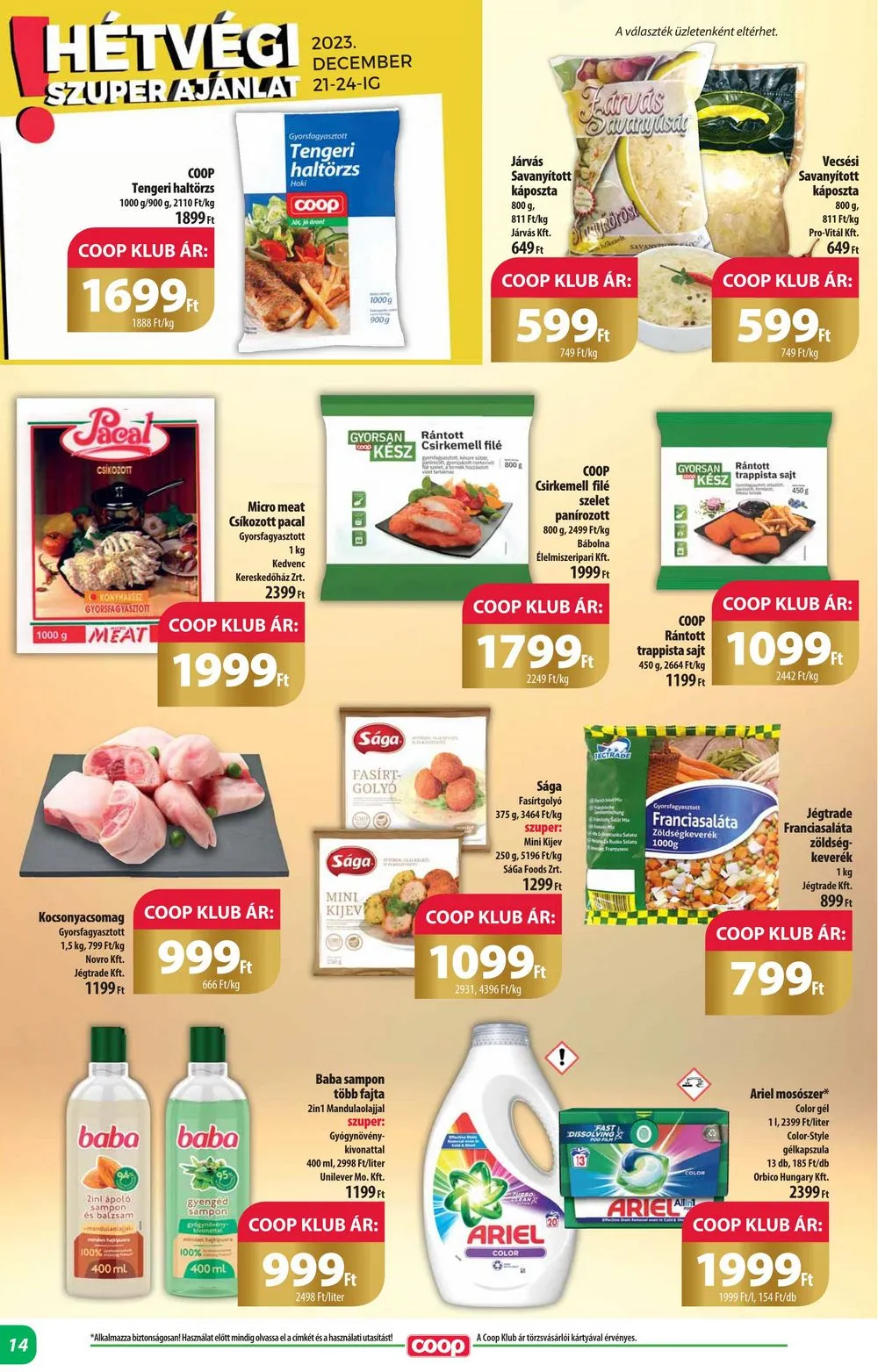 Coop akciós újság Alföld 12.21–12.31 – 14. oldal