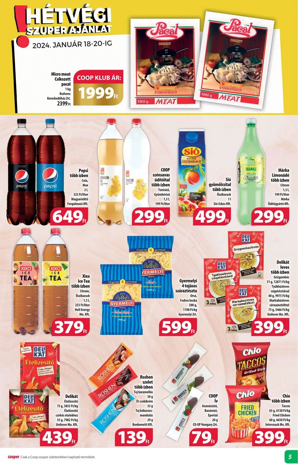 Coop akciós újság Alföld 01.18–01.24 – 5. oldal