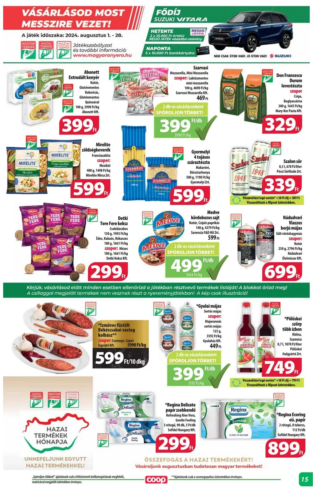 Coop akciós újság Alföld 08.22–08.28 – 15. oldal
