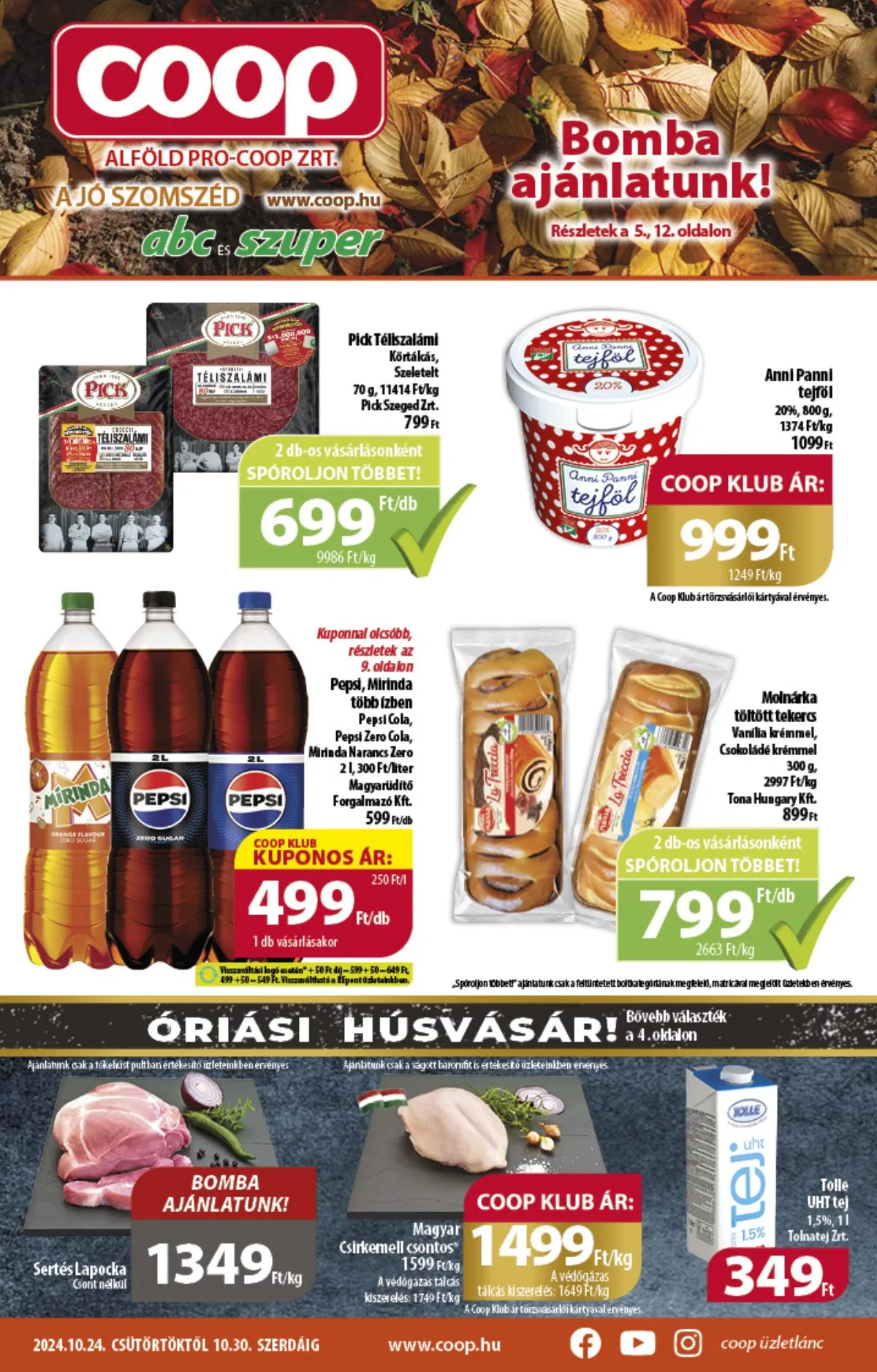 Coop akciós újság Alföld 10.24–10.30