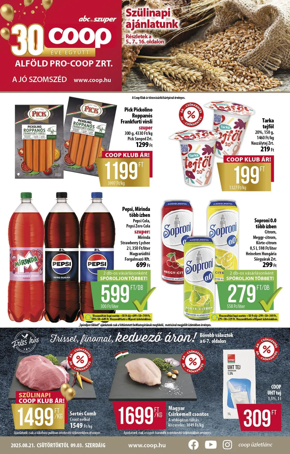 Coop akciós újság Alföld 08.21–09.03