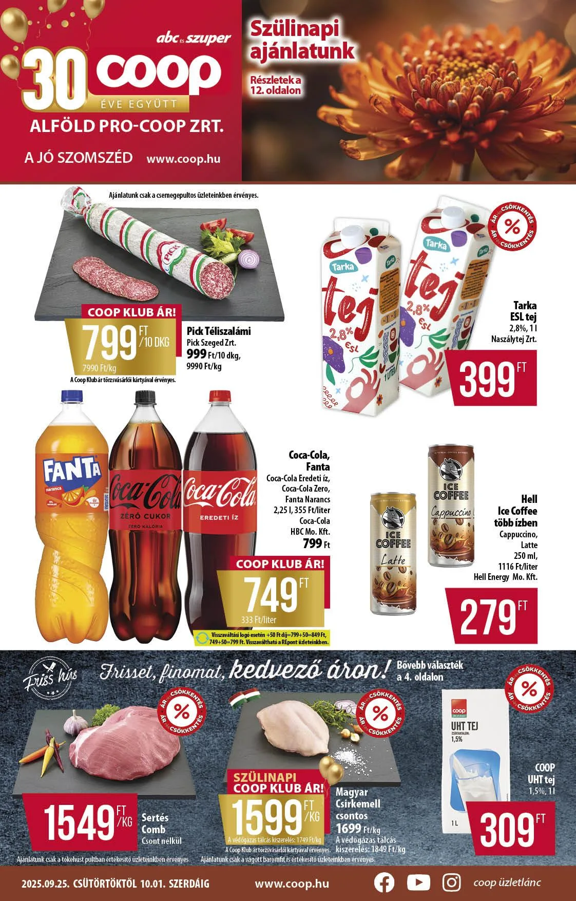 Coop akciós újság Alföld 09.25–10.01