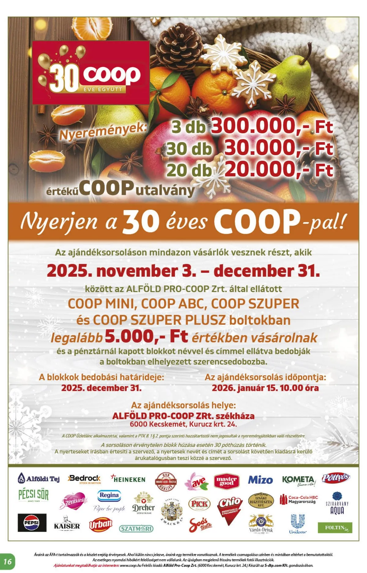 Coop akciós újság Alföld 11.13–11.19 – 16. oldal