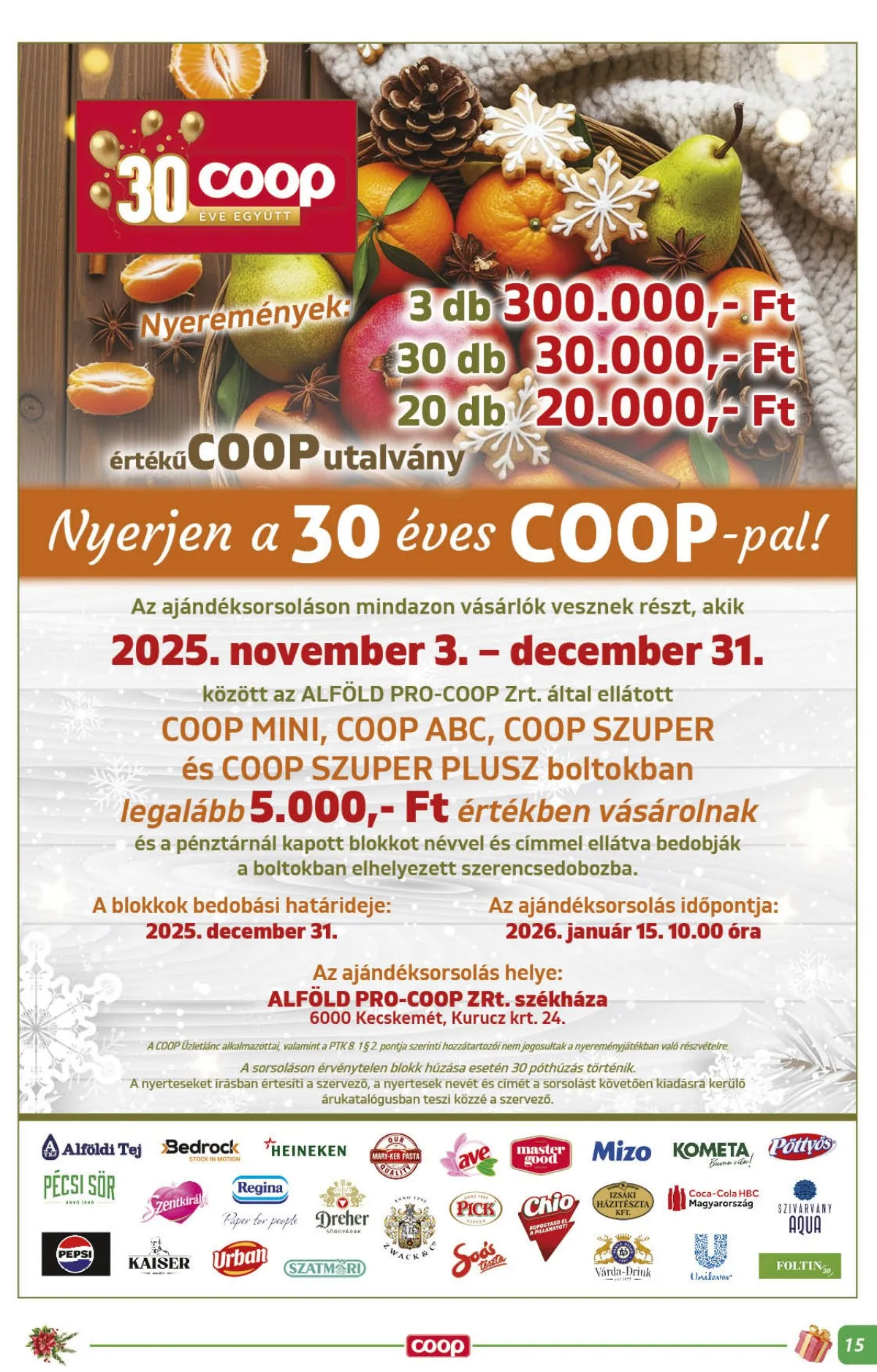 Coop akciós újság Alföld 12.18–12.31 – 15. oldal