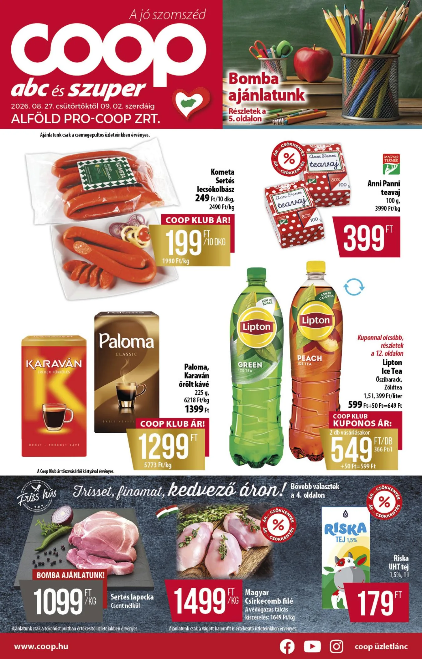 Coop akciós újság Alföld 08.27–09.02
