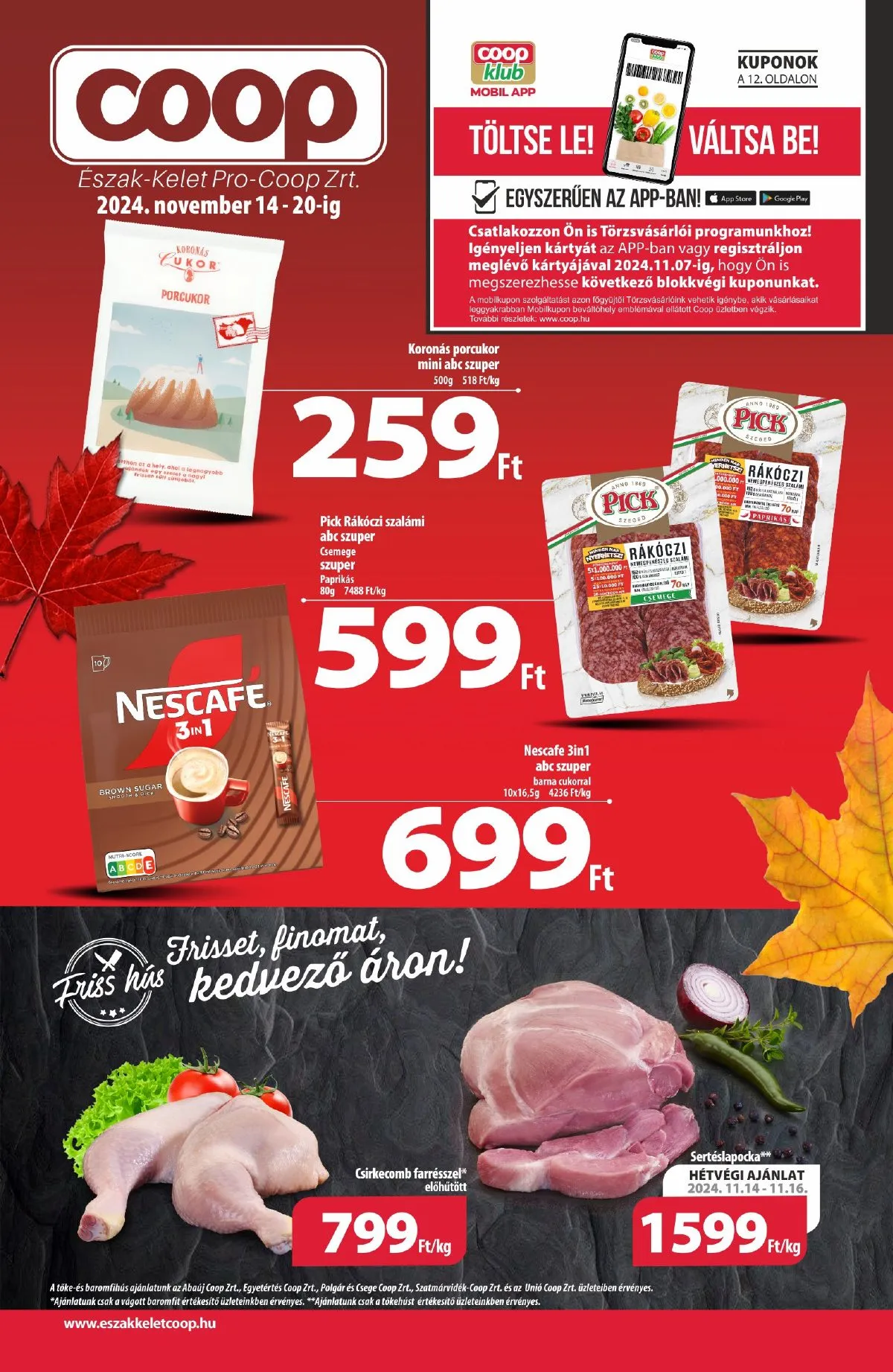Coop akciós újság Észak-Kelet 11.14–11.20