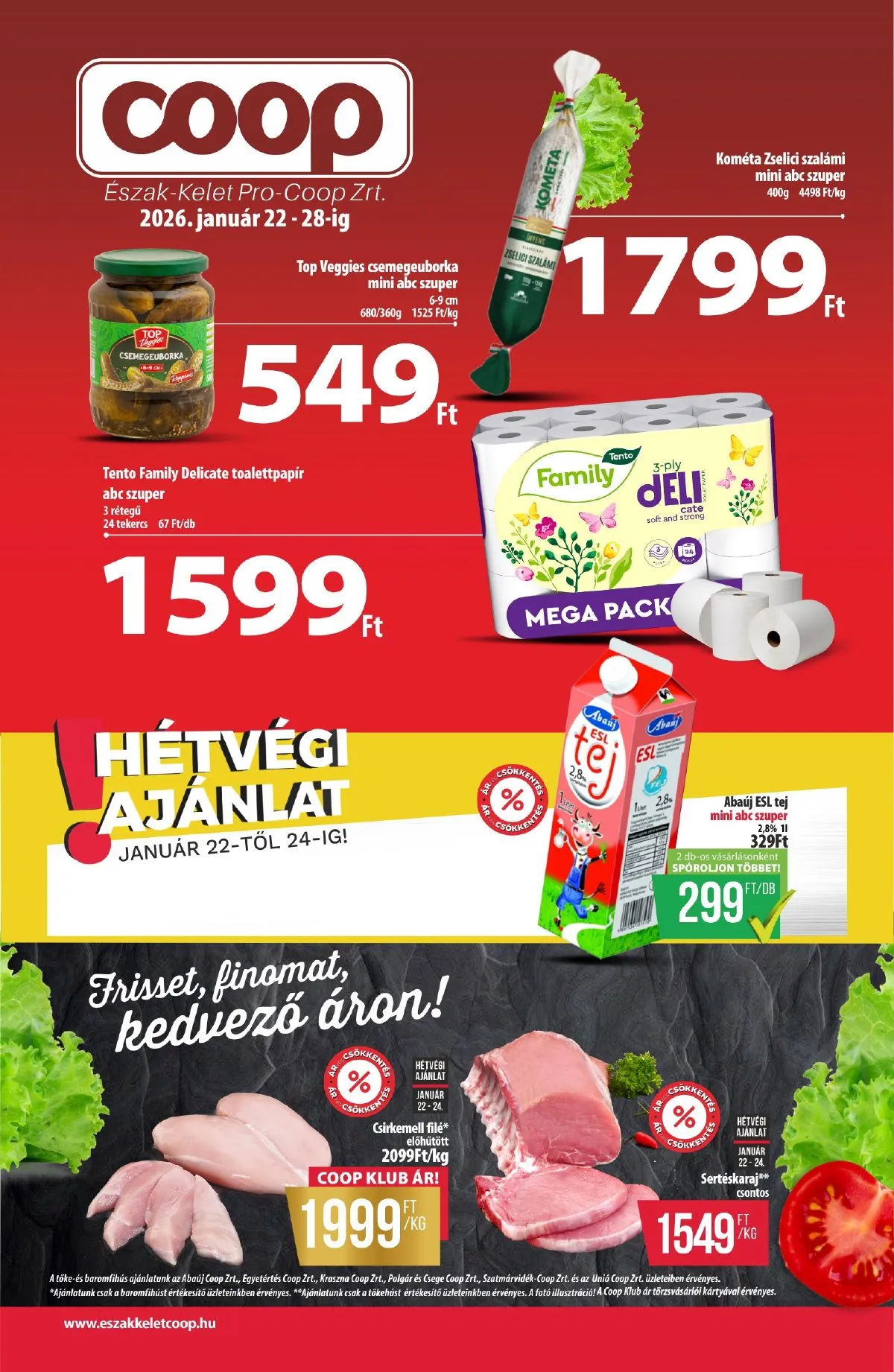 Coop akciós újság Észak-Kelet 01.22–01.28