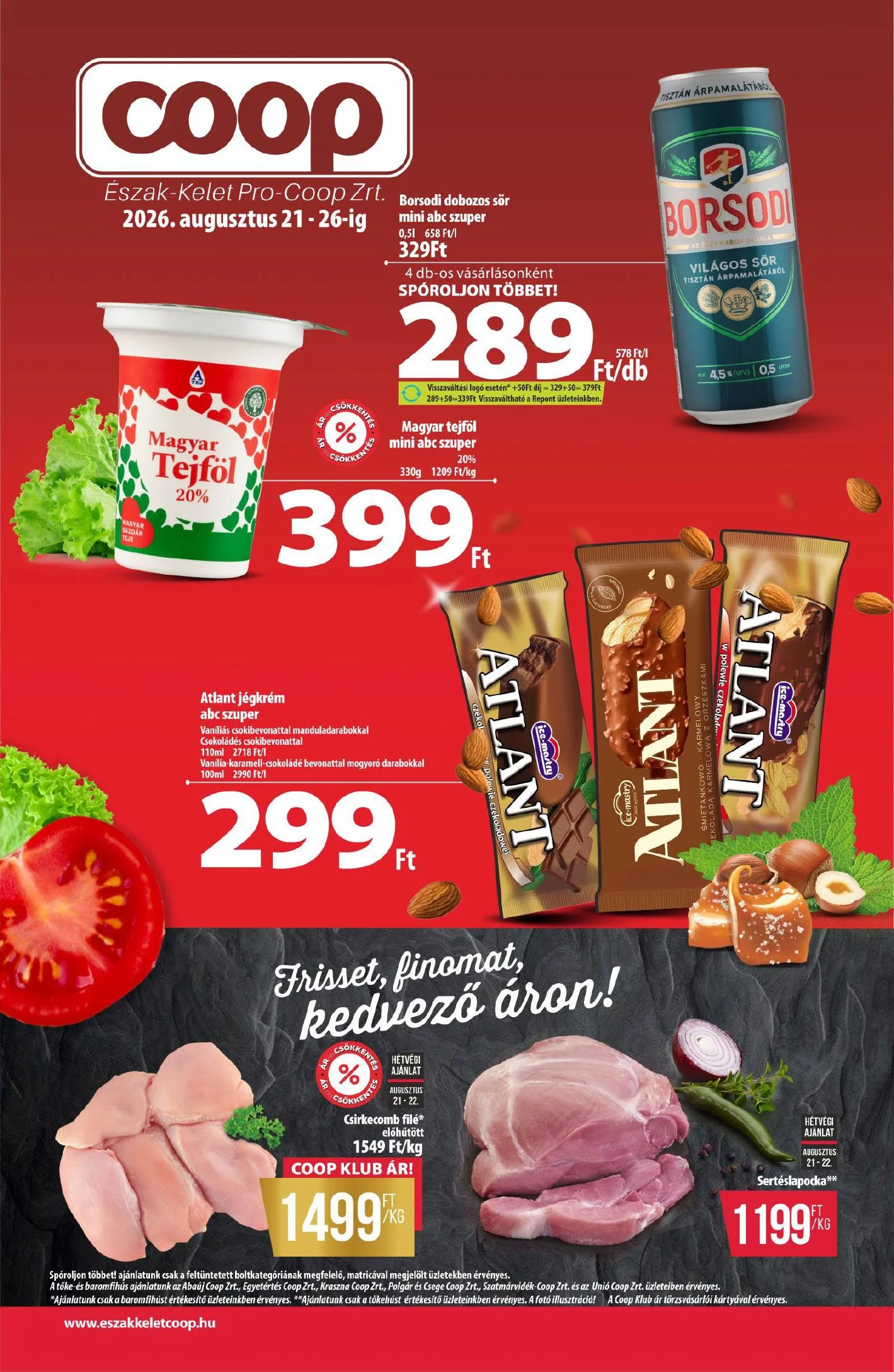 Coop akciós újság Észak-Kelet 08.21–08.26