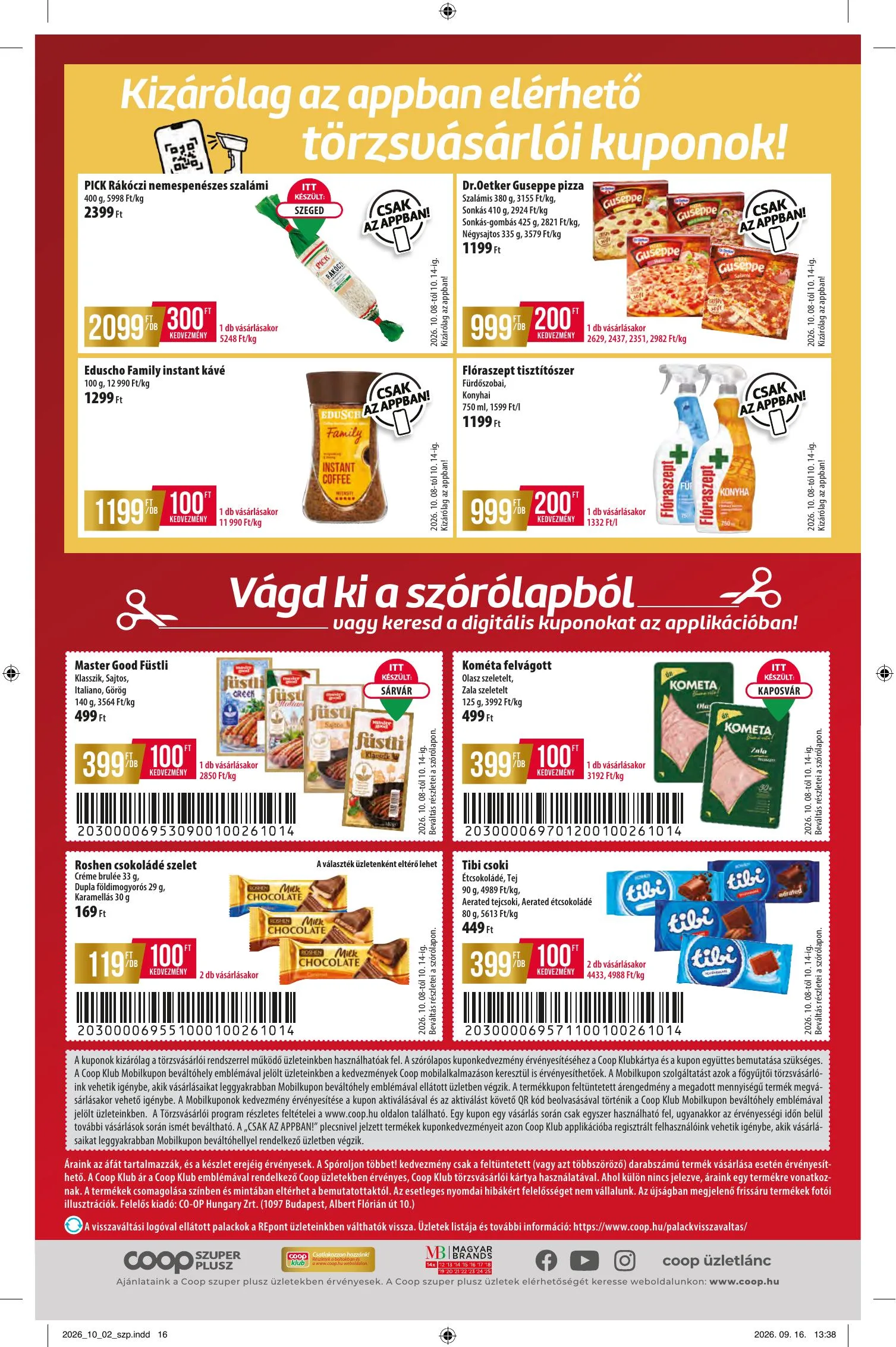 Coop akciós újság Észak-Kelet 10.08–10.14 – 16. oldal