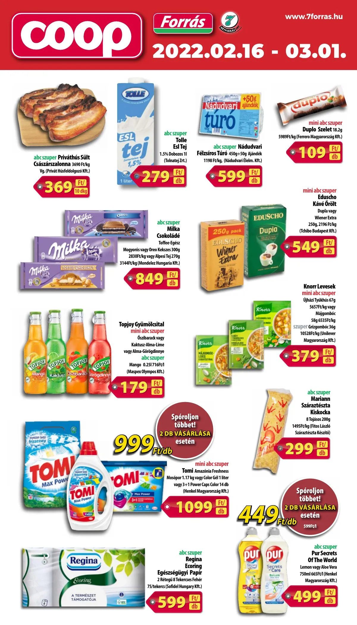 Coop akciós újság Hétforrás 02.16–03.01