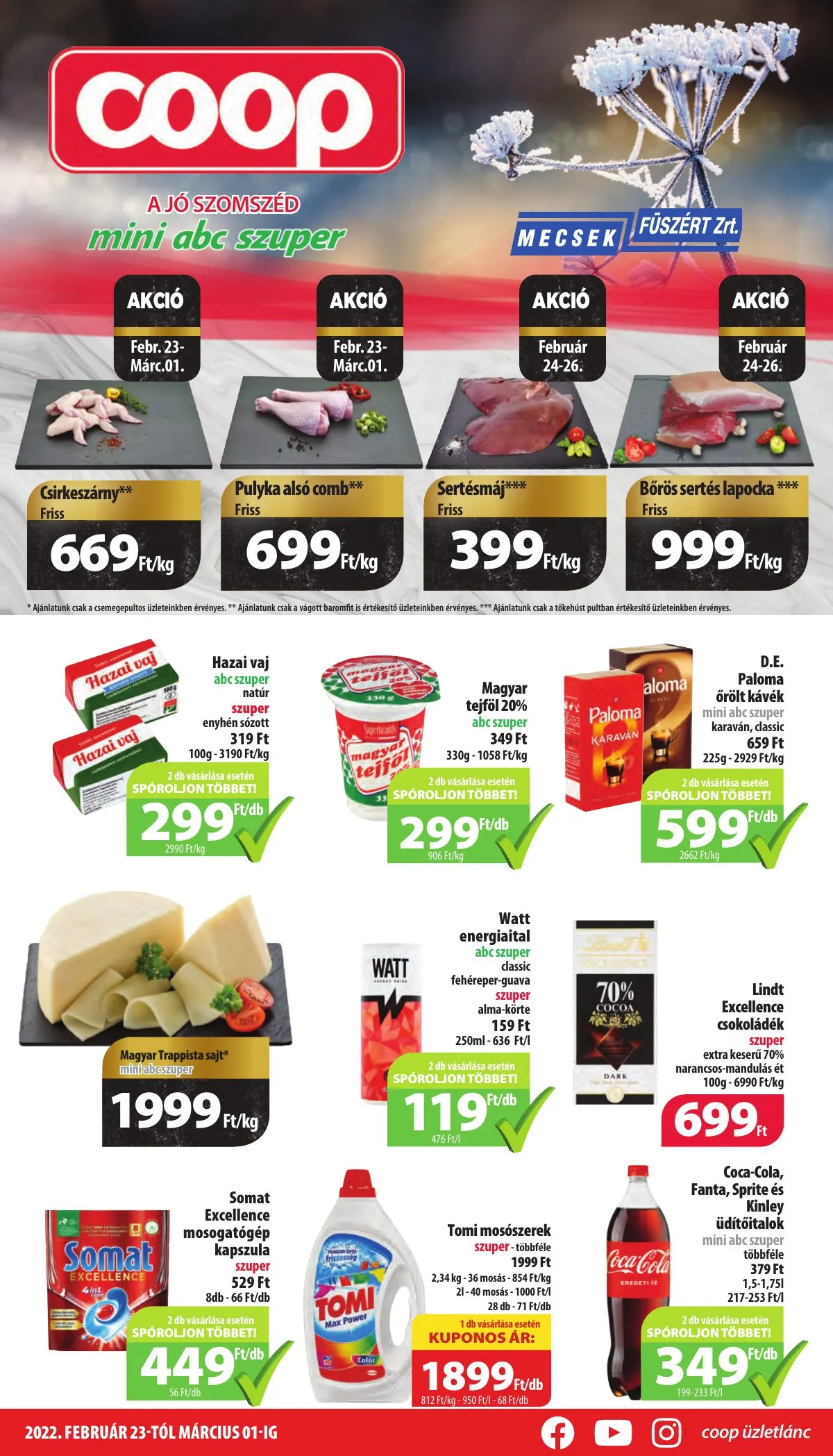 Coop akciós újság Mecsek Mini 02.23–03.01