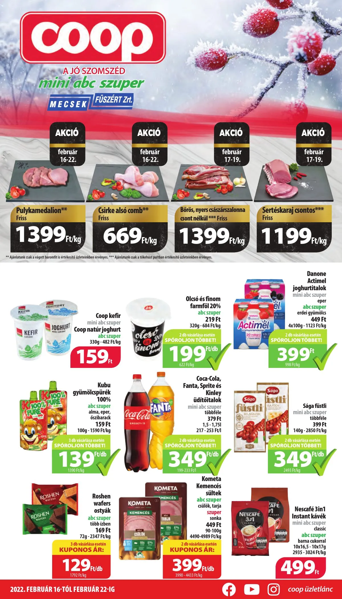 Coop akciós újság Mecsek 02.16–02.22