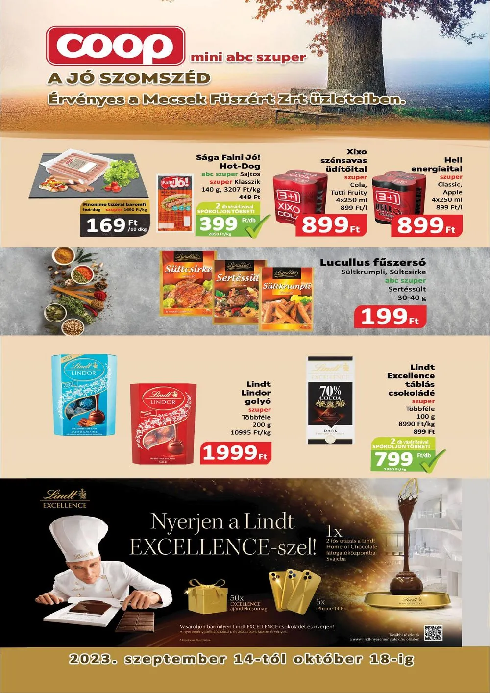 Coop akciós újság Mecsek 09.14–10.18