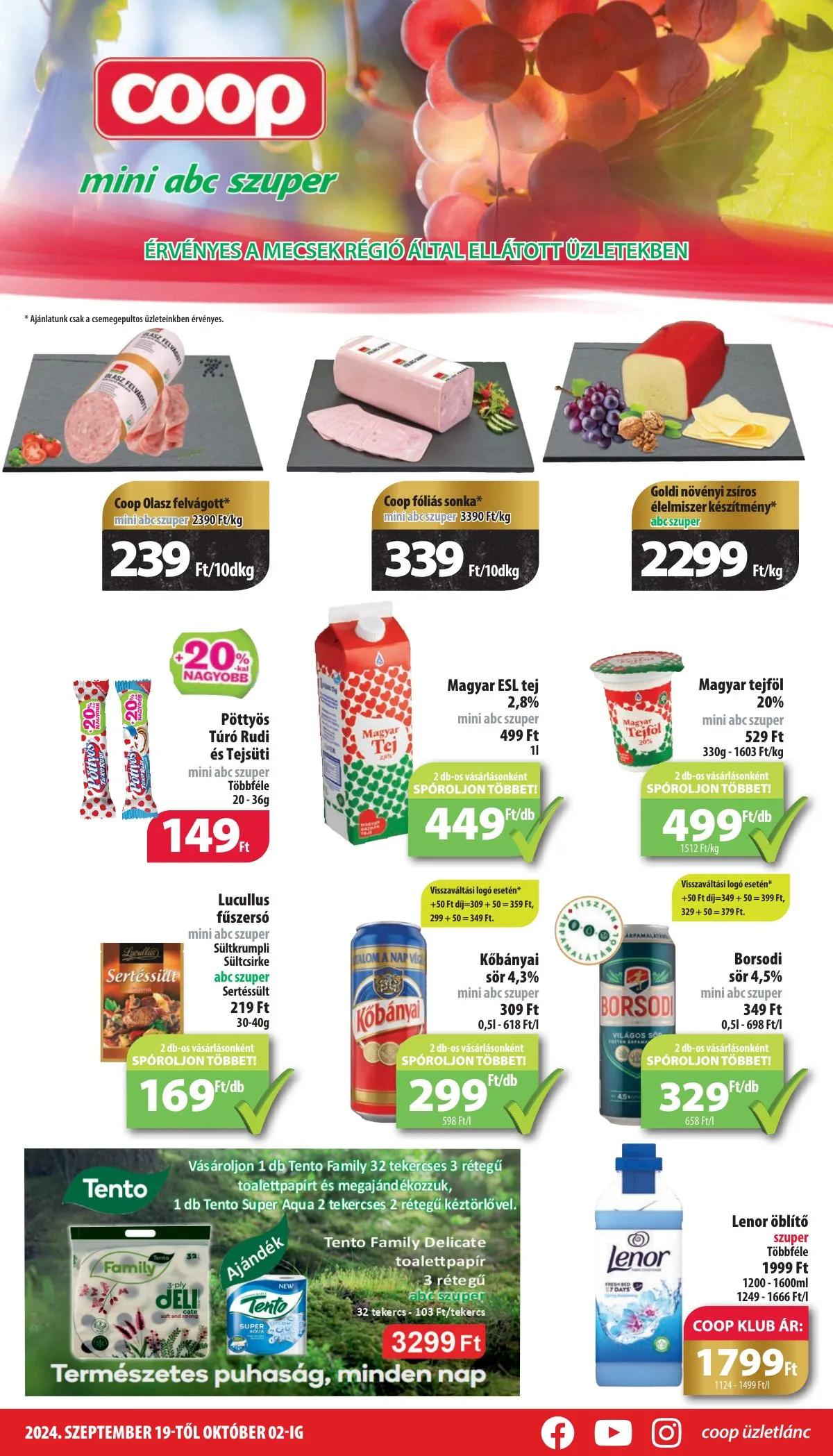 Coop akciós újság Mecsek 09.19–10.02