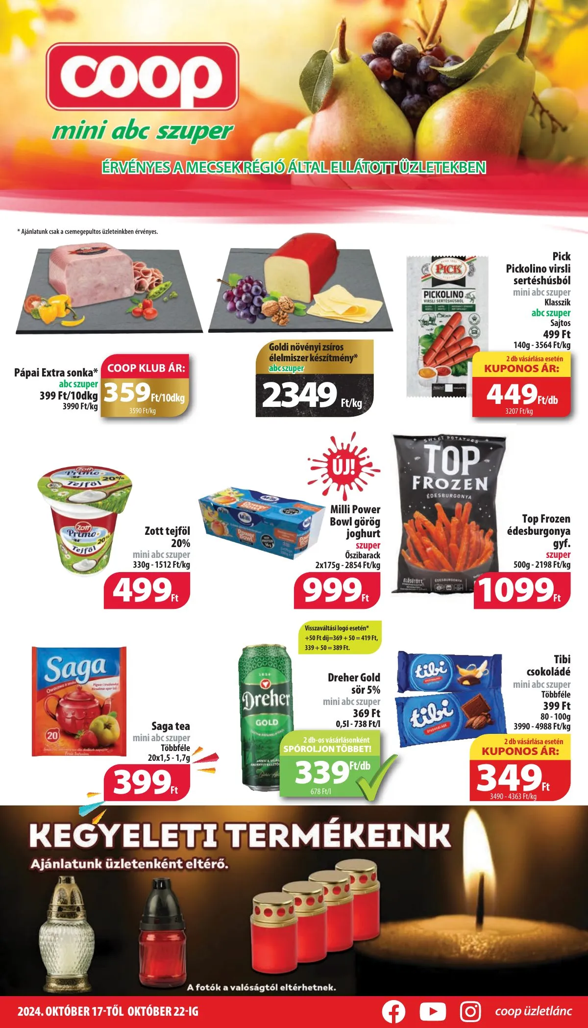Coop akciós újság Mecsek 10.17–10.22
