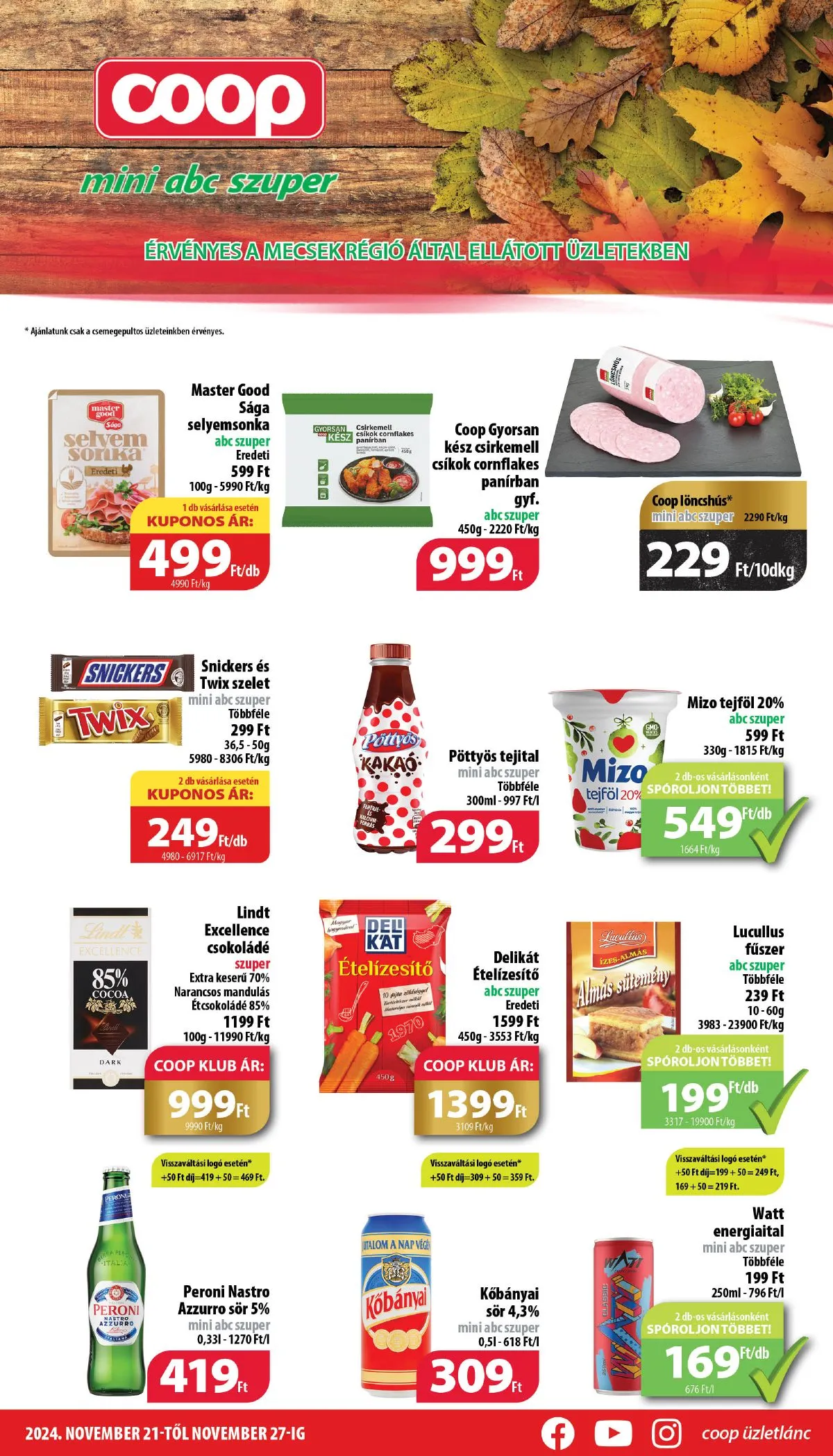 Coop akciós újság Mecsek 11.21–11.27