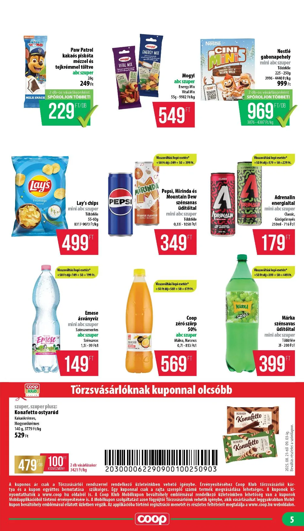 Coop akciós újság Mecsek 08.21–09.03 – 5. oldal