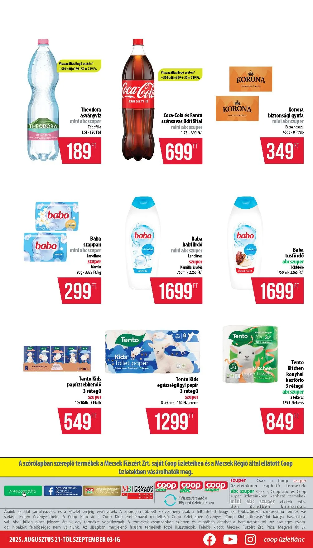 Coop akciós újság Mecsek 08.21–09.03 – 8. oldal