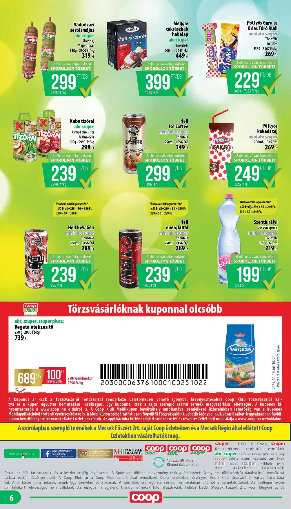 Coop akciós újság Mecsek 10.16–10.22 – 6. oldal