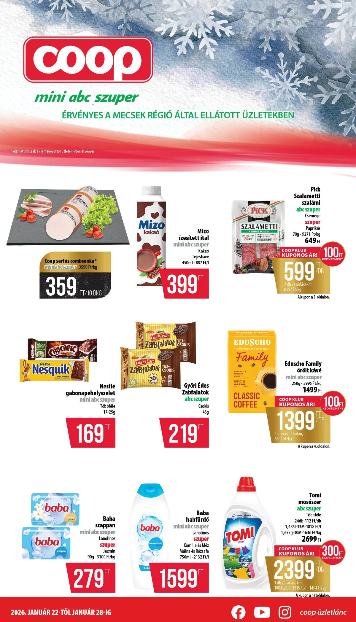Coop akciós újság Mecsek 01.22–01.28