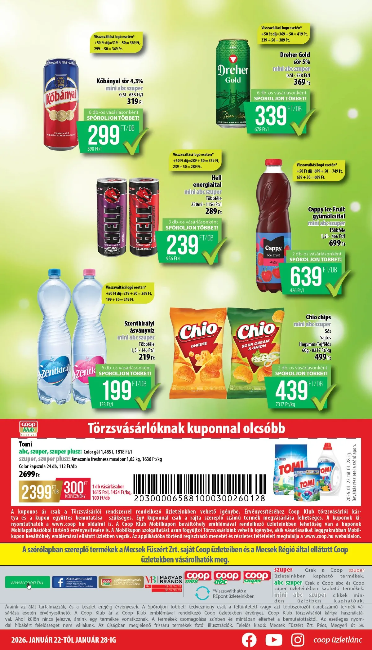 Coop akciós újság Mecsek 01.22–01.28 – 8. oldal