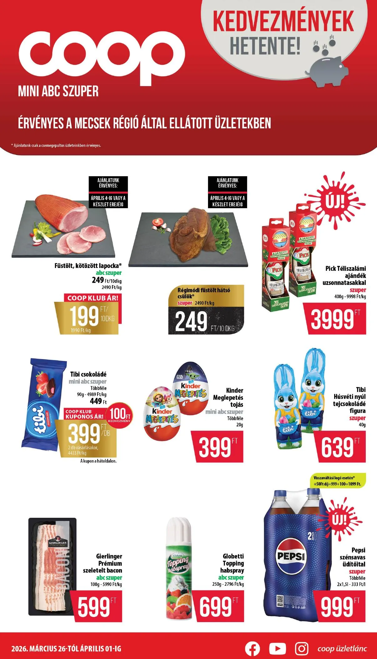Coop akciós újság Mecsek 03.26–04.01