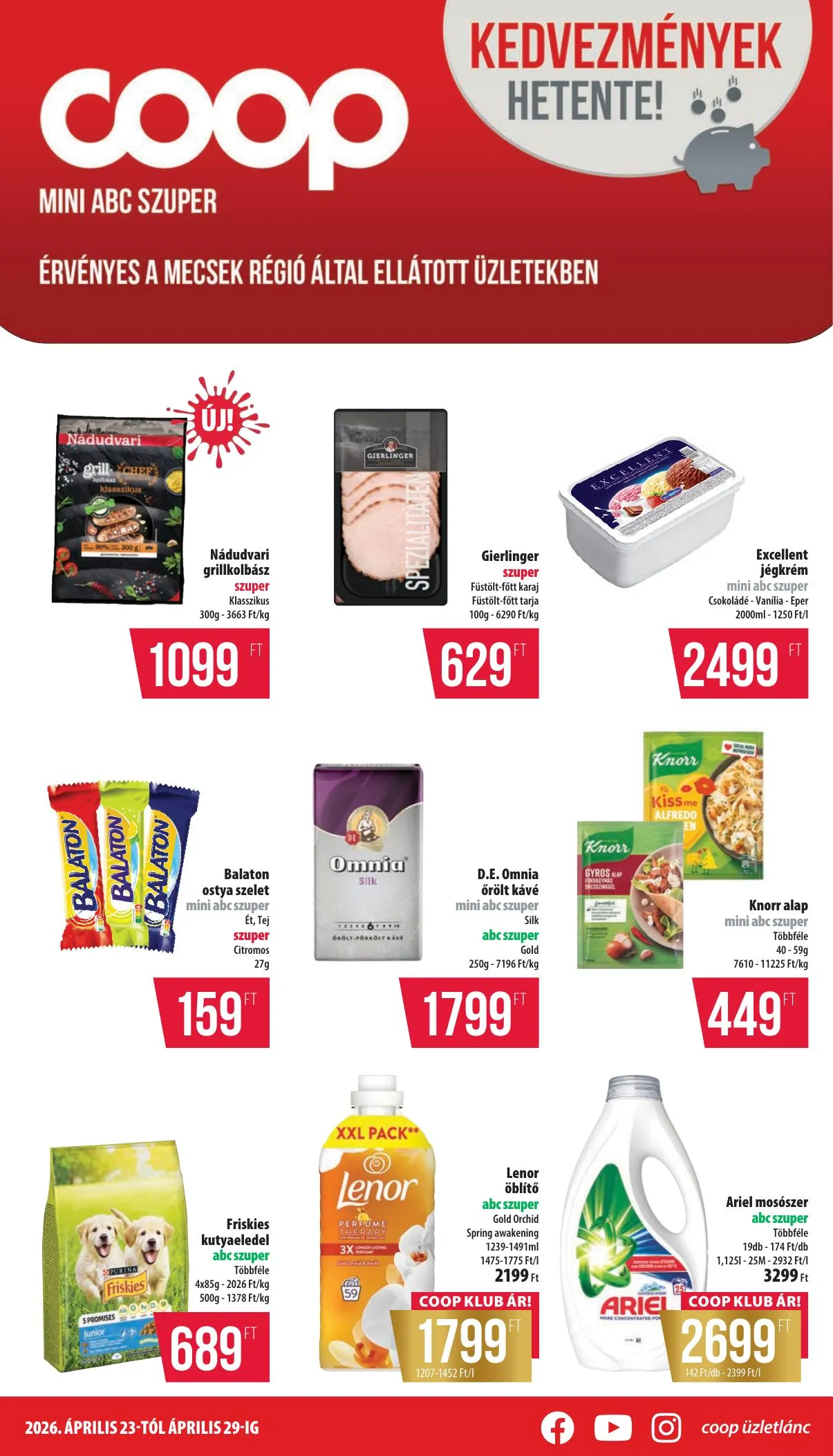 Coop akciós újság Mecsek 04.23–04.29