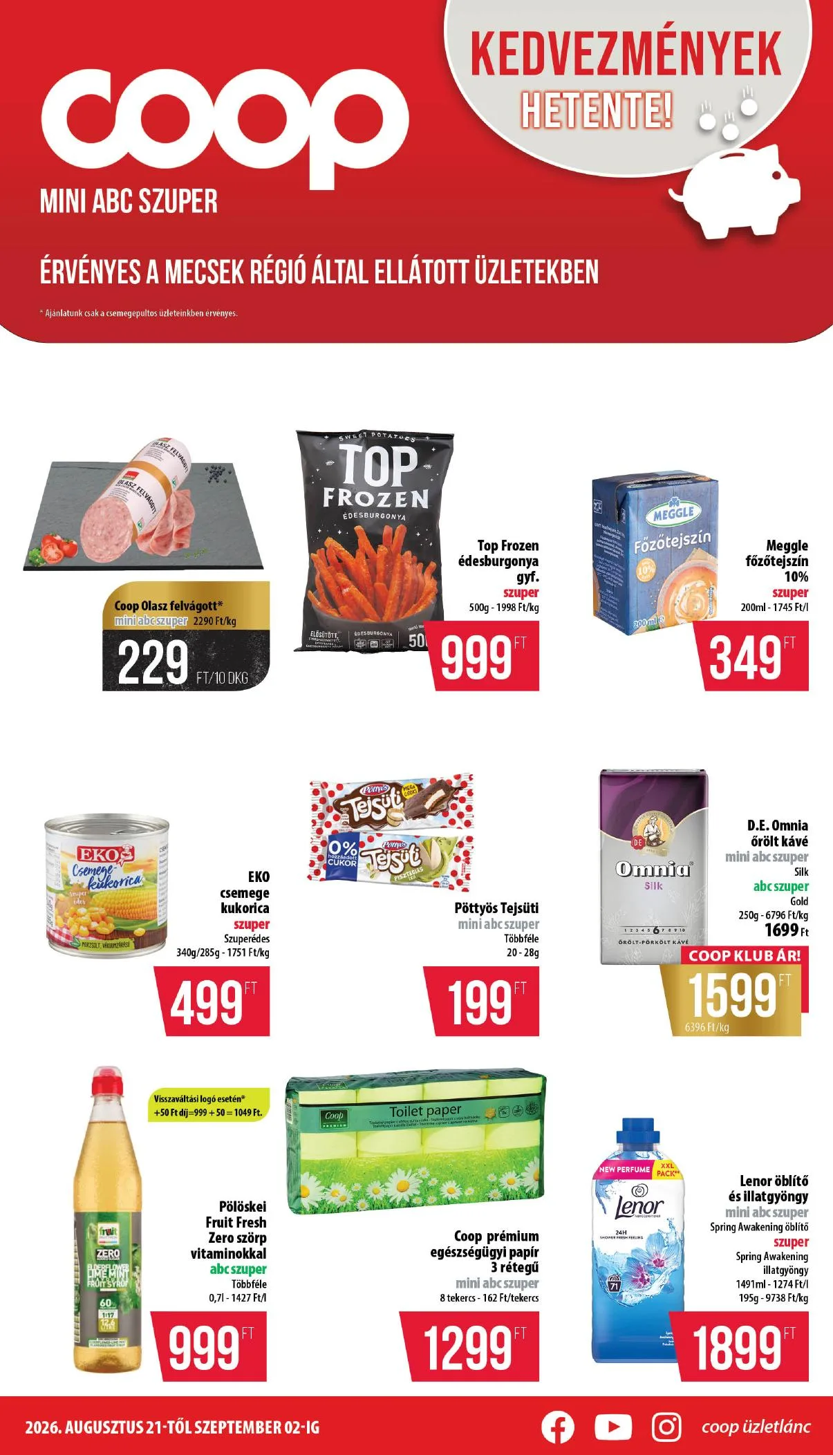 Coop akciós újság Mecsek 08.21–09.02