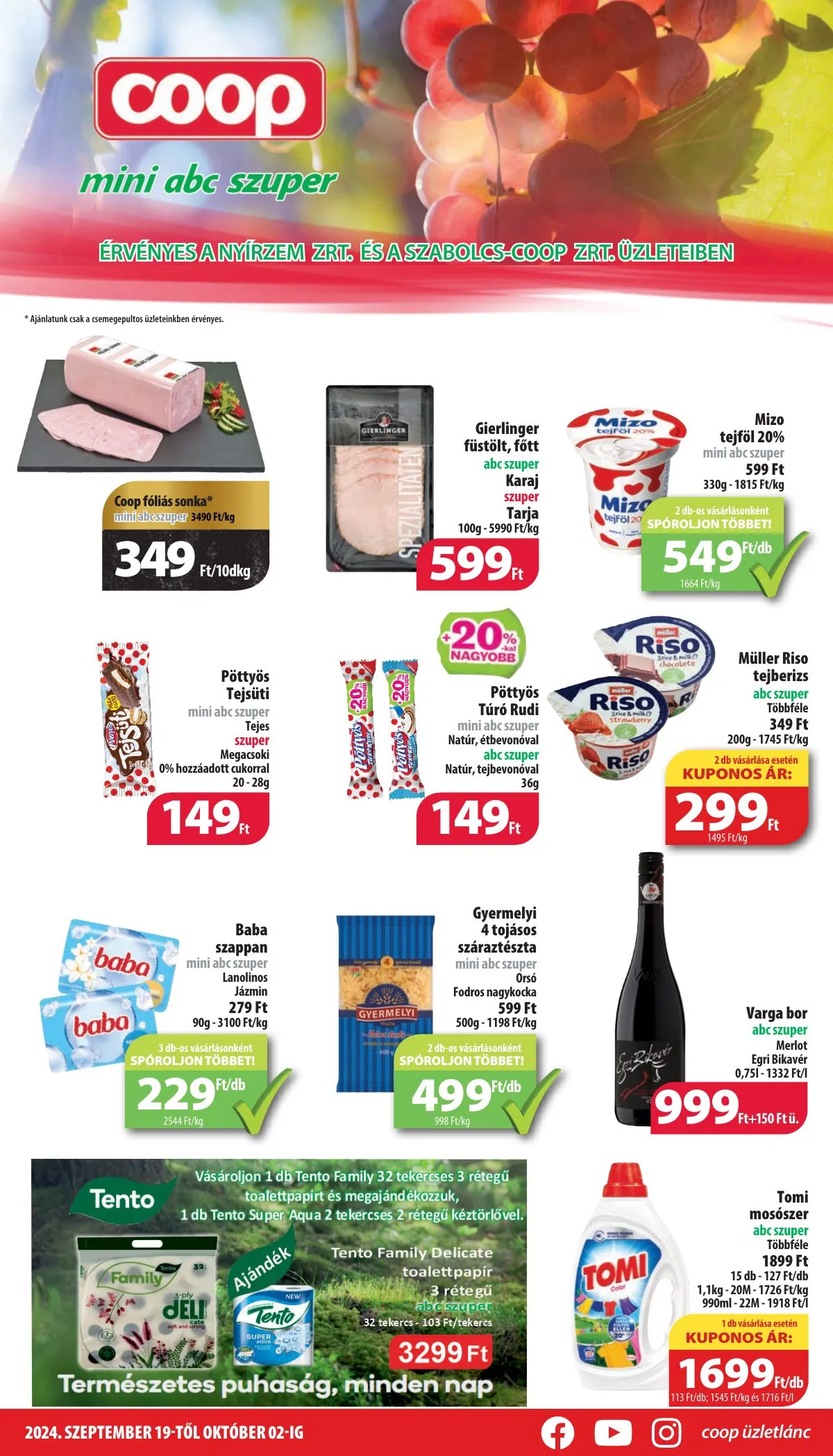 Coop akciós újság Nyírzem 09.19–10.02